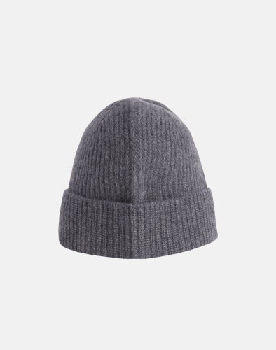 PURE CASHMERE BEANIE #CHARCOAL